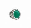 Green Onyx Signet Ring, 925 Solid Sterling Silver, Handcrafted Oval Cut Gemstone Ring