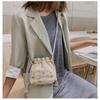 Floral Canvas Bag Bucket Straw Bag Women's Small Fresh Lace Fashion Shoulder Crossbody Bag