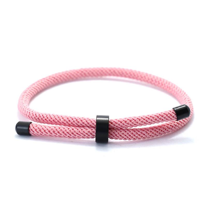 New Minimalist Stainless Steel Bracelet Adjustable Unisex 4mm Nylon Cord Chain Braclet Couple Gift For Lover Leisure Accessories