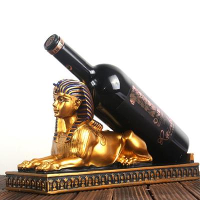 Resin Wine Rack Egyptian Goddess Wine Bottle Holder Stand Animal Egyptian Cat Crafts Home Bar Decor