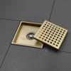 Black SUS304 Stainless Steel Shower Drain Bathroom Floor Drain Tile Insert Square Anti-odor Floor Waste Grates 15CM Brushed Gold