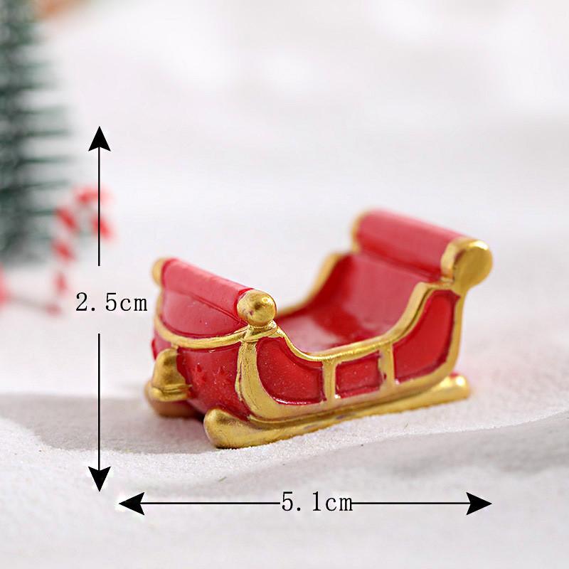 Adorable Christmas Resin Figurine Set With Santa Claus And Mini Snow Scene Accessories