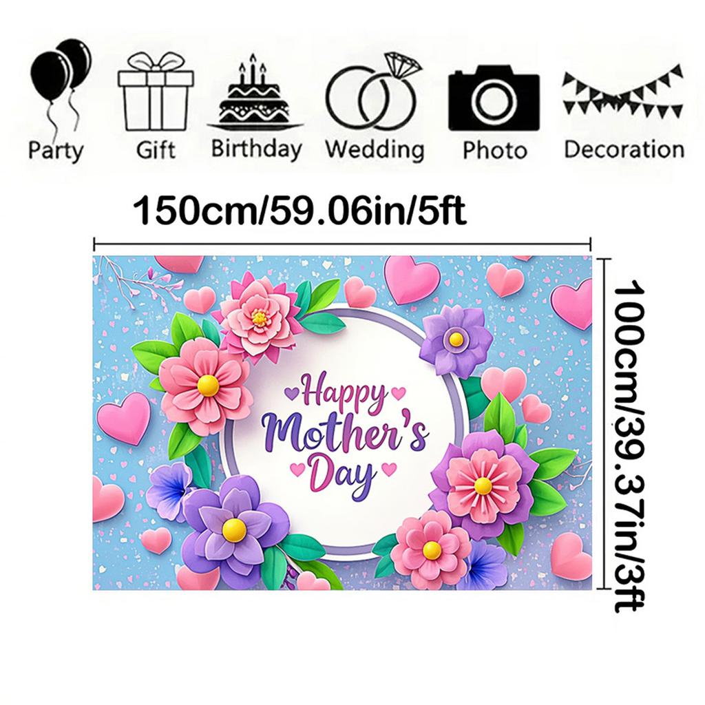 Photography Backdrop Love Rose Floral Mother's Day Anniversary Birthday Home Party Photo Background Prop
