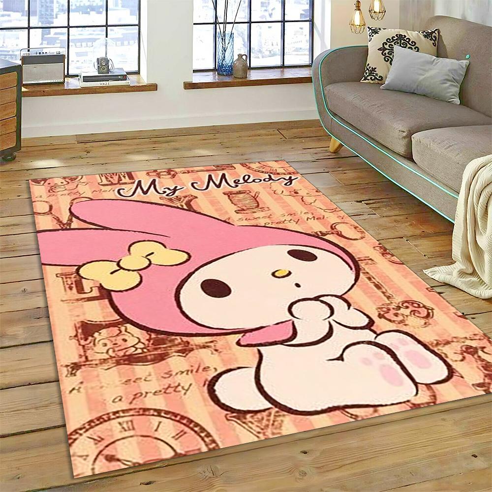 27 Style Cartoon Melody Melo Kawaii Sanrio Carpet Rug for Bedroom Living Room Home Sofa Decoration,kids Large Decor Floor Mat HD