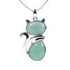 Pink Purple Stone Pendant Cute Shape Cat Jewelry Necklaces Daily Wear Cat Necklaces  Pet Lovers
