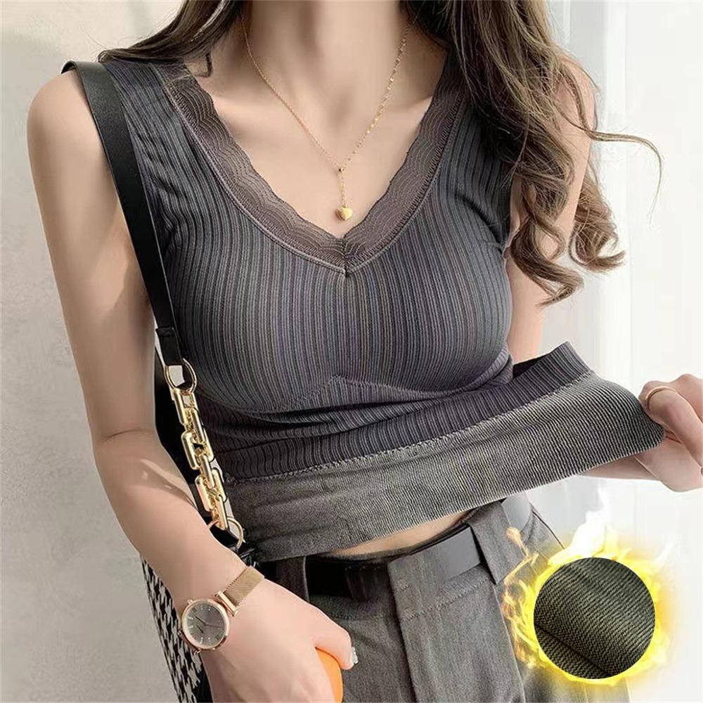 

Зимняя одежда Теплый топ Интимное нижнее белье Модная терморубашка для женщин серый