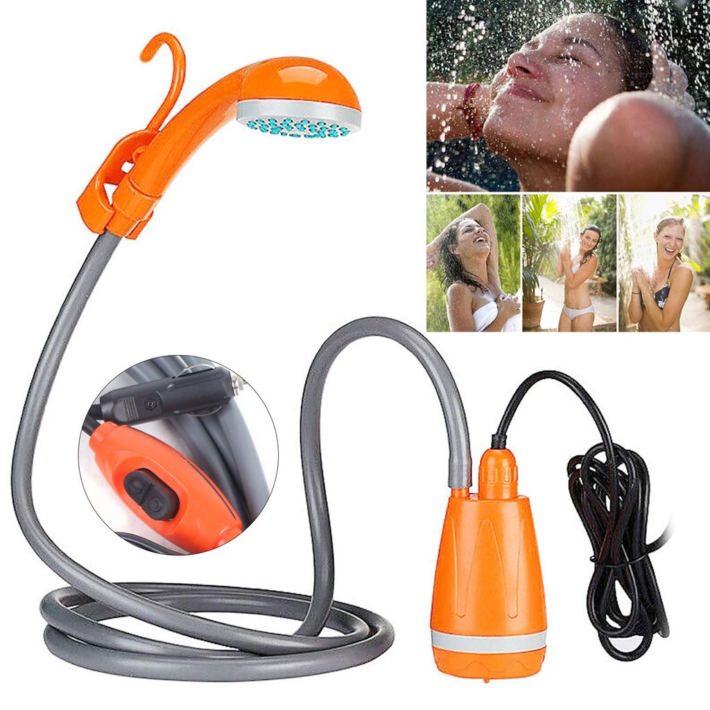 Portable Outdoor Shower, Camping Shower with High Pressure Showerhead & Water Pump, Compact Includes Carry Bag for Beach Trips
