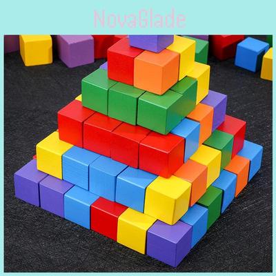 Bunte Holz-Würfel Bausteine Lernspielzeug Für Kinder Geometrie Lernen