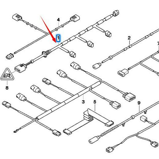 BMW X5 E70 LCI Front Bumper PDC Sensor Harness (Part #61129244422)