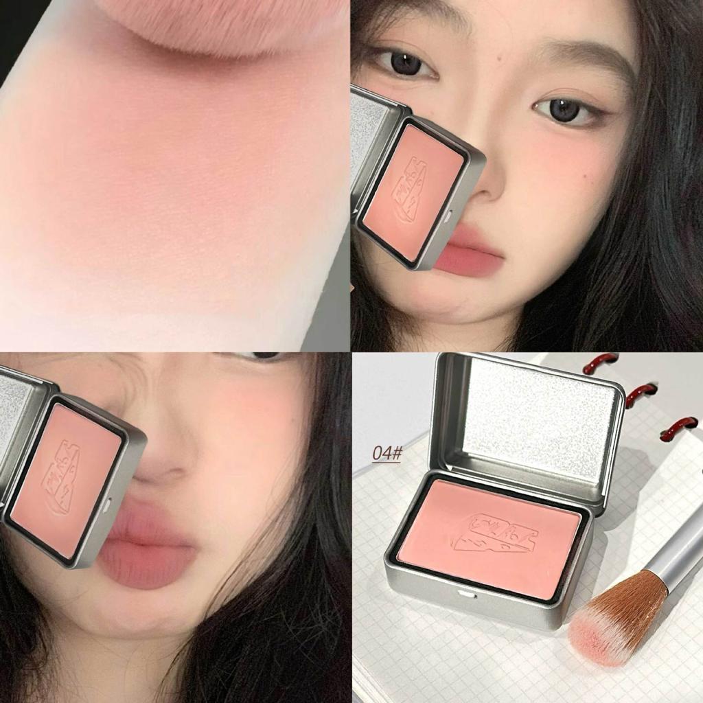 Iron Box Blush 4 Colors Rose Cheek Blusher Powder Matte Rouge Contour Palette Natural Face Makeup