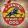 Vintage Beware of Dog Metal Tin Sign Home Wall Decor