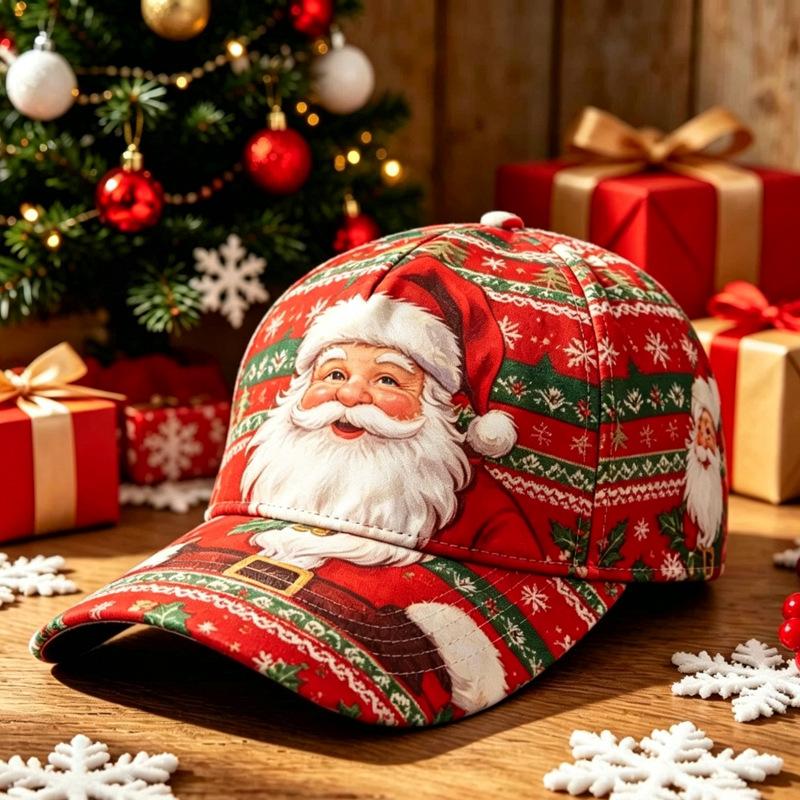 New Christmas Hat Digital Printing Fashion Bent Bend Baseball Cap Retro Baseball Cap