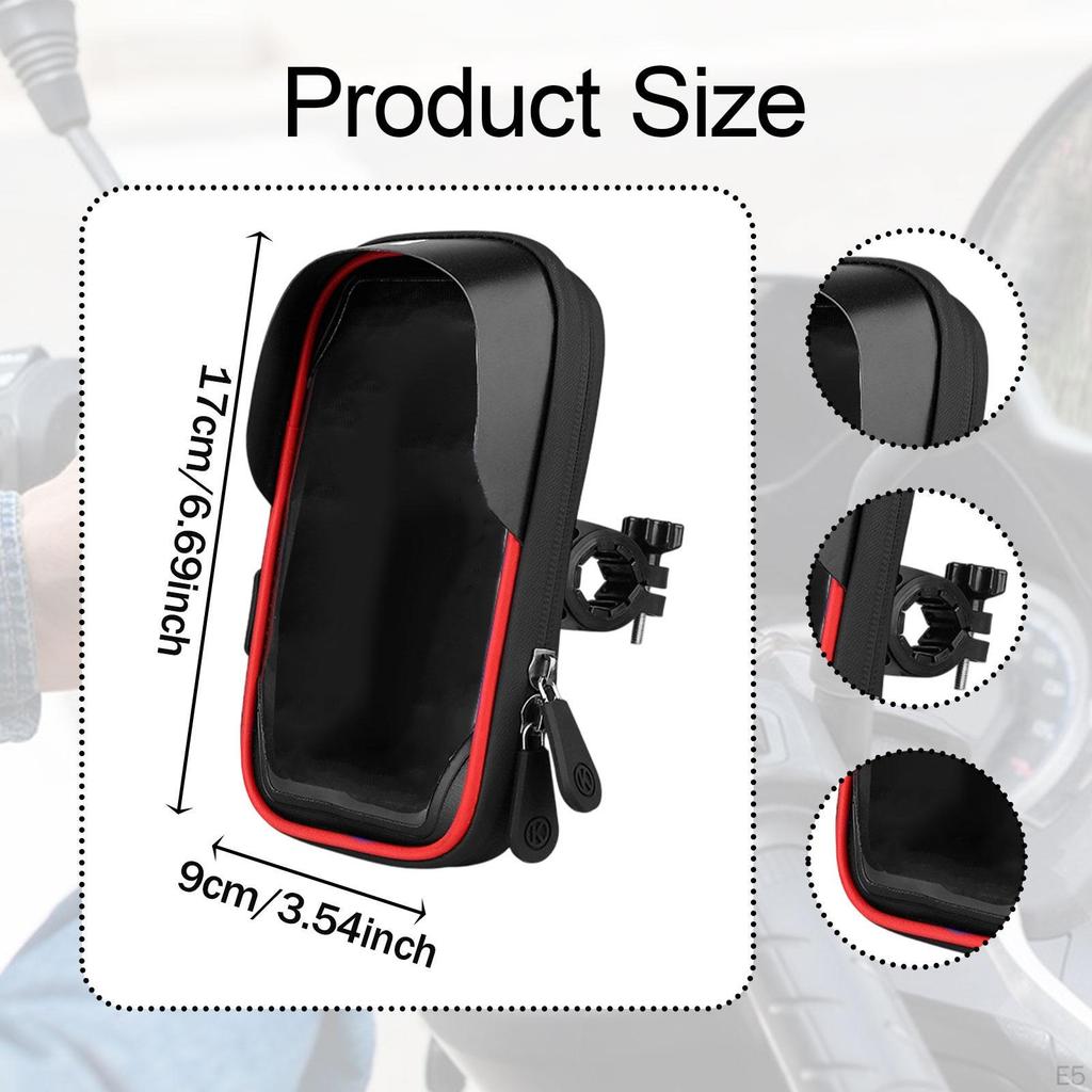 Bicycle Phone Holder with Handlebar Attachment, Waterproof Case for Outdoor Use