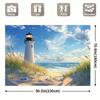 A Coastal Lighthouse Tapestry: Bring the Beauty of the Seaside into Your Home with This Stunning Wall Art Featuring a Majestic