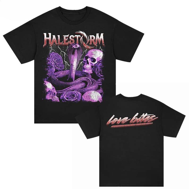 

Halestorm Storm Band Hard Rock Punk American Vintage Streetwear Loose Cotton ShortSleeved Unisexs TShirt 4XL