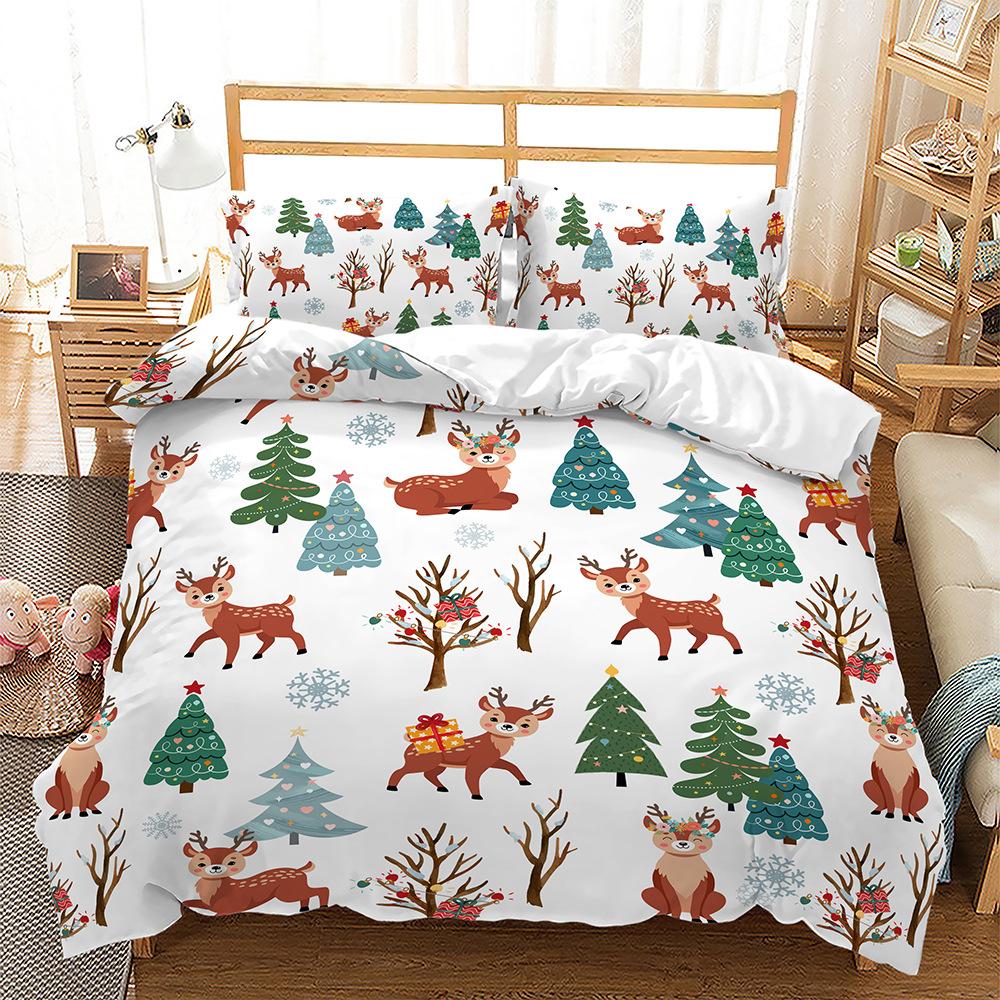 Popular Christmas Three-Piece Set Children'S Bedding Digital Printing Quilt Cover