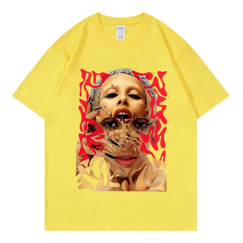Singer Doja Cat Graphic T Shirts Men Women Clothing Fashion Aesthetic Short Sleeve Tshirt Summer Casual Loose Cotton Tshirts