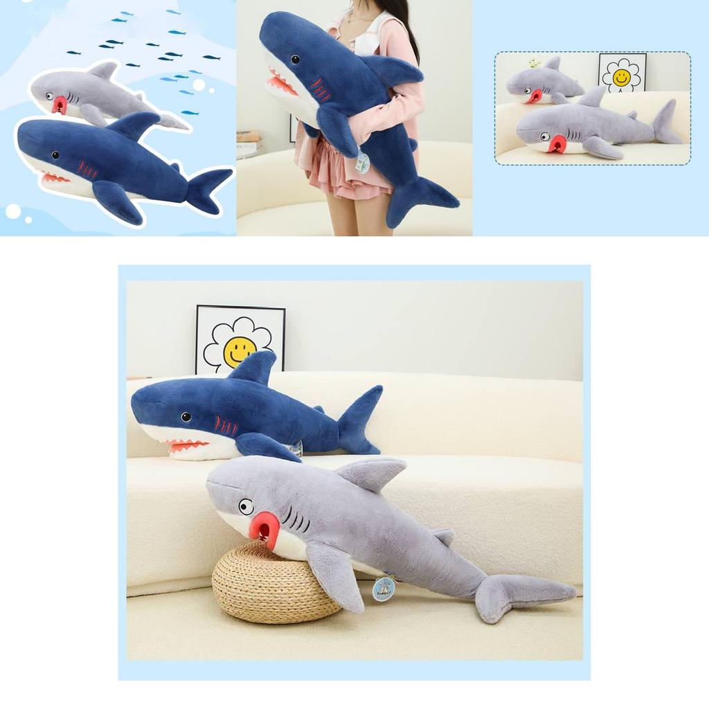 Adorable 80cm Soft Plush Great White Shark Doll Perfect For Children Gift And Decor