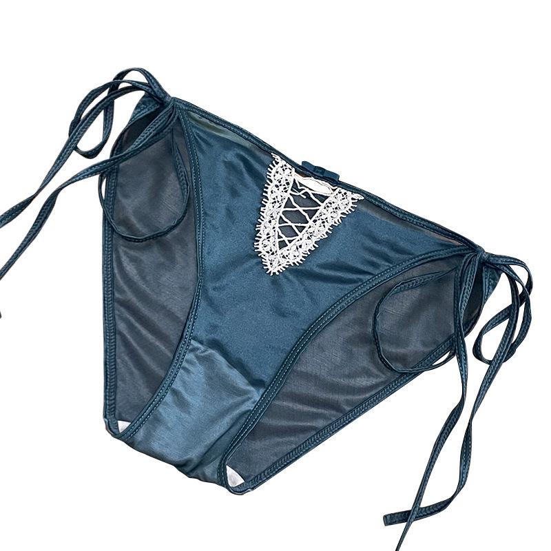 "French Style Women's Seamless Mesh Lace Panties, Breathable, Quick-Dry, Low Waist"