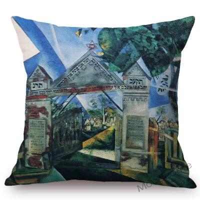 Modern Yağlıboya Sanat Gerçeküstücülük Kübizm Empresyonizm Marc Chagall Ünlü Sanat Yastık Kılıfı Doğum Günü Kemancı Minder Örtüsü