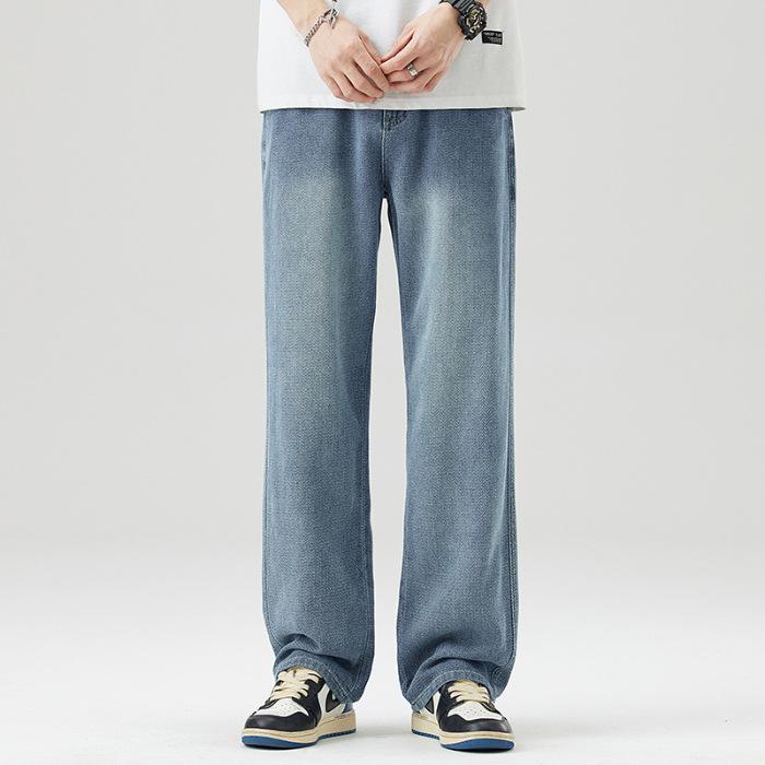 Spring and Summer Thin Starry Sky Pattern New High Street Wide-leg Pants Jeans Men's Loose Straight Pants