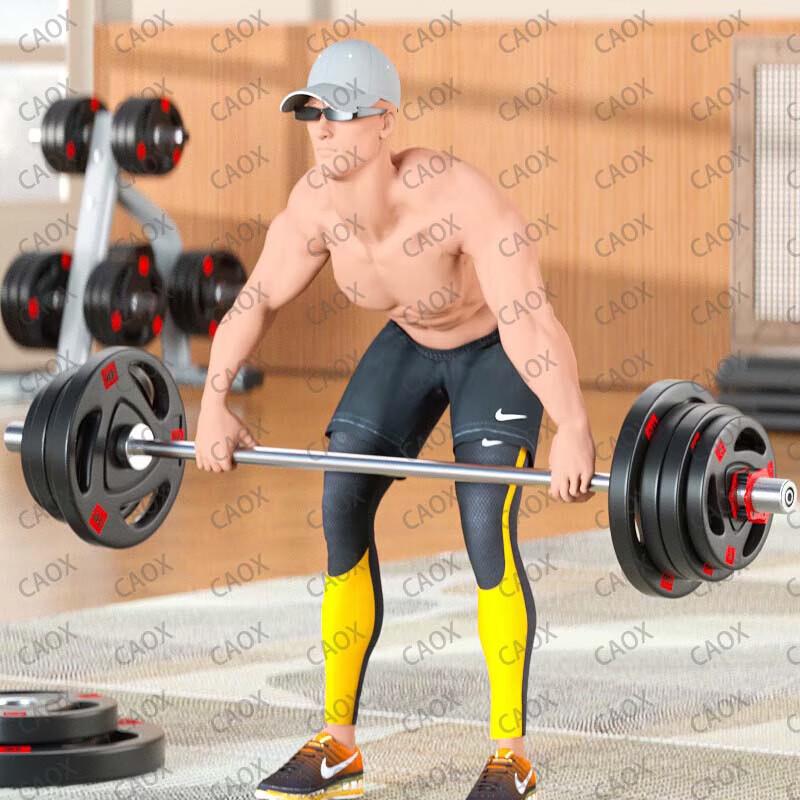 CAOX Rubber-Coated Barbell Weightlifting Set