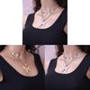 Vintage Geometric Multilayer Necklace With Alloy Pendant For Stylish Women