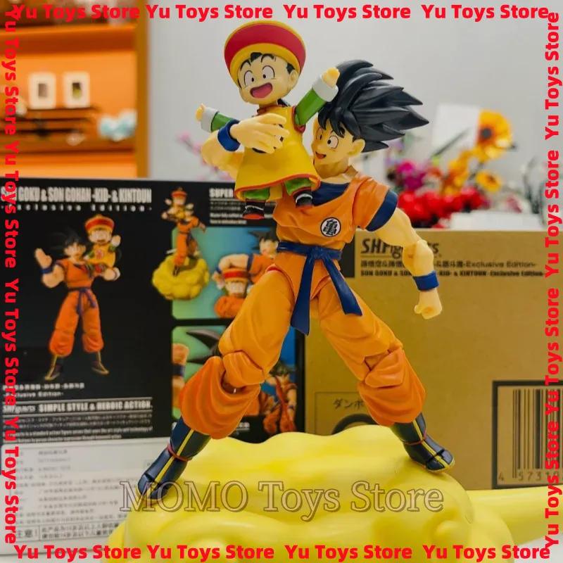 Official Demoniacal Fit Shf Super Saiyan Son Goku & Son Gohan Kid Kintoun Action Figures Dbz Figurine In Stock