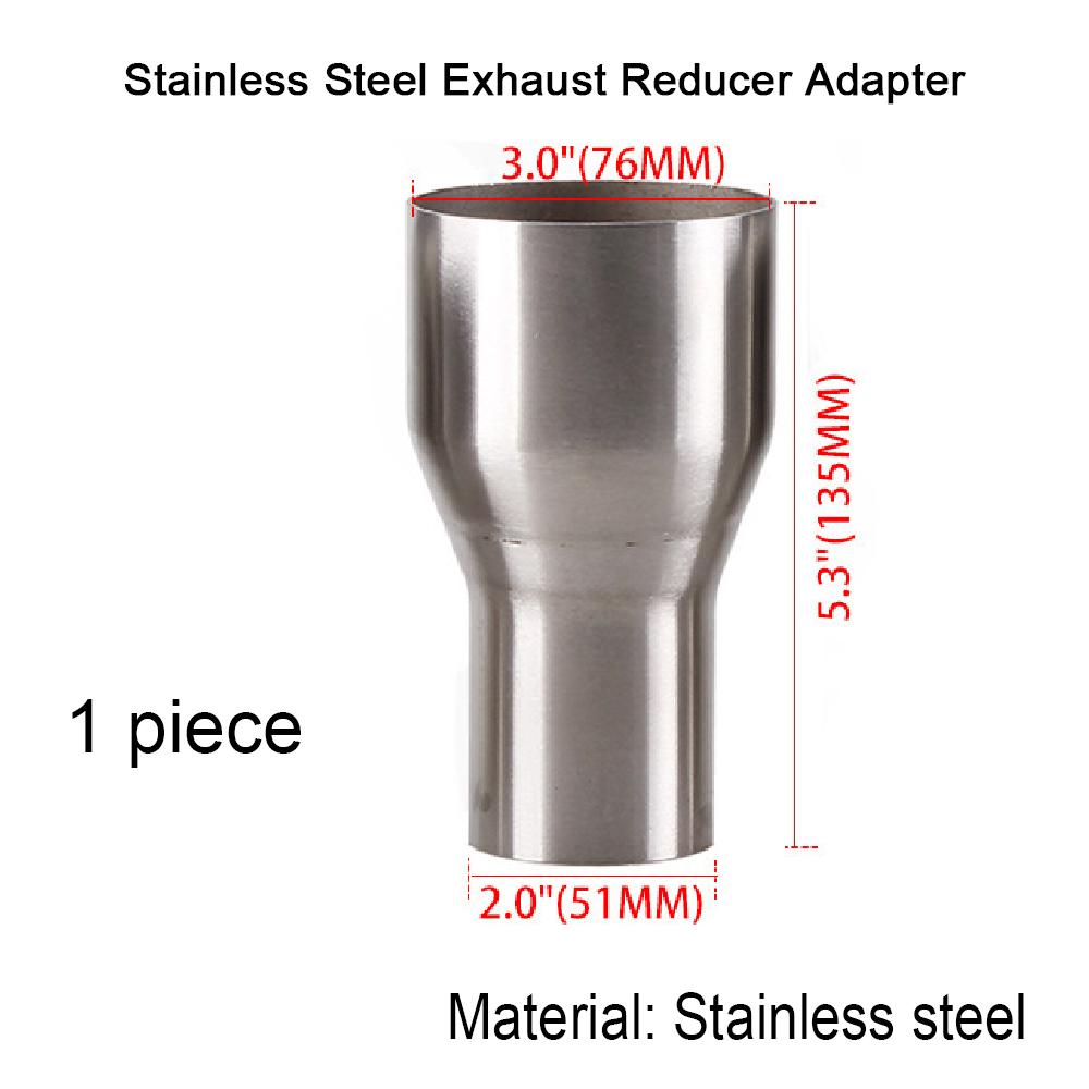 2‑2.25‑2.5‑3 Inch 51‑76mm Exhaust Muffler Reducer Coupler One‑piece Forming Stainless Steel Auto Pipe Connection Adapter Fitting