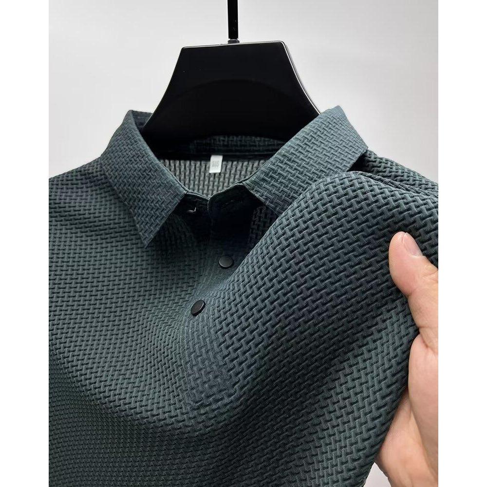 Easy Business Men's Freemason Logo Print Shirt - Short-Sleeved for Casual Work and Gatherings