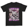 YK Retro Lesbians Eat What Cat Meme Graphic TShirt Purple Aesthetic Streetwear Funny LGBT Humor Tee Unisex Casual Short