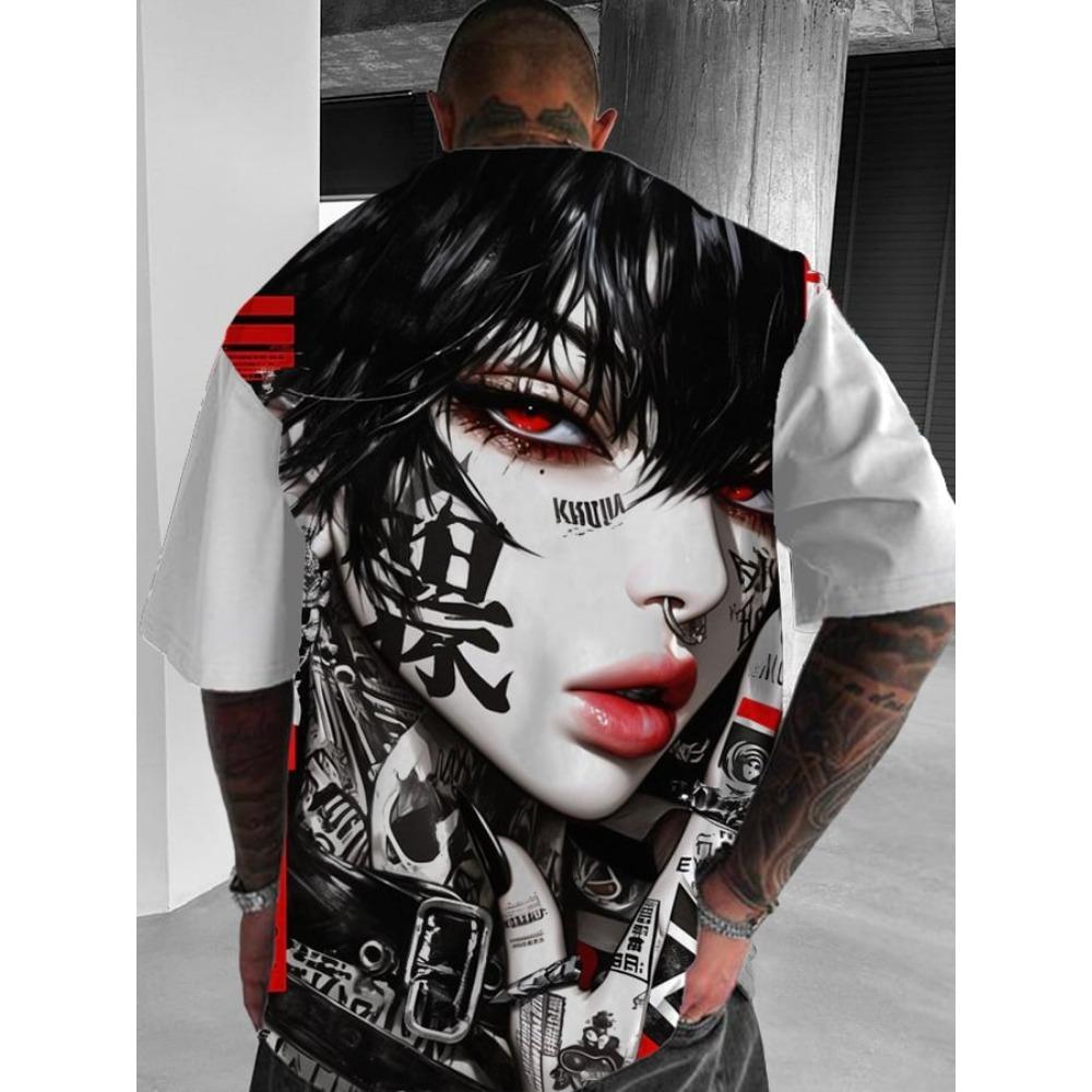 Anime Girl Warrior Mask 3D Printed T-shirt