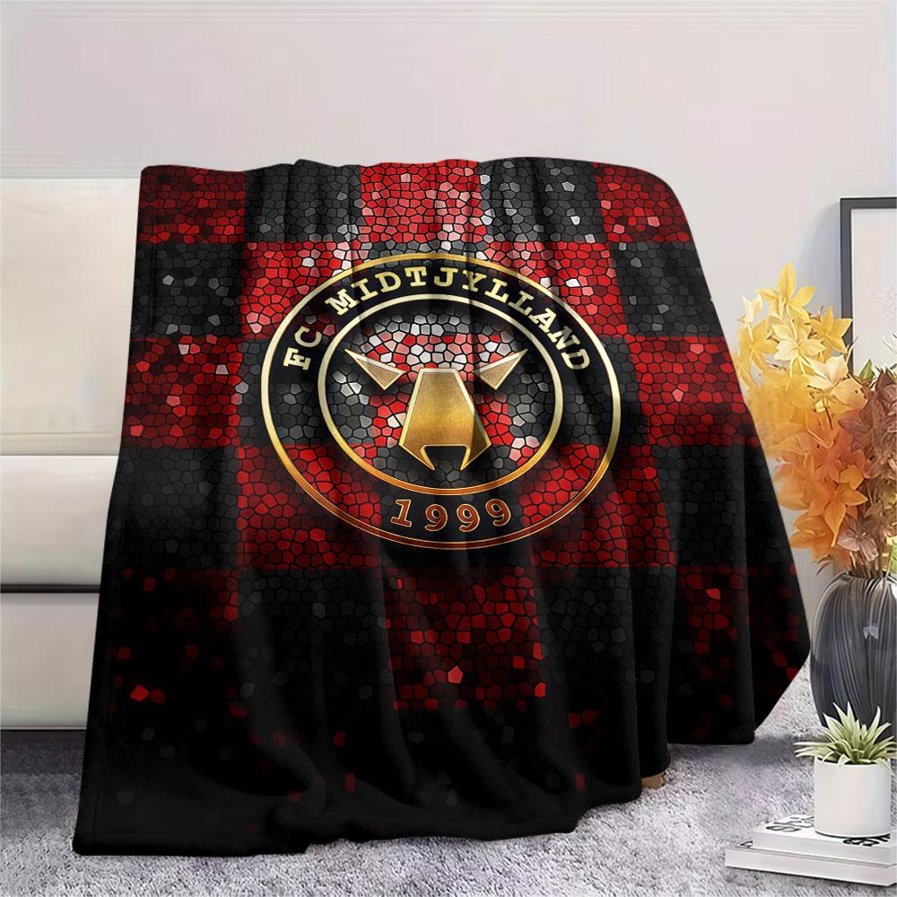 FC Midtjylland logo FlAannel Blanket, High quality Comfortable for All Seasons, Home Decor, Warmth and Comfort