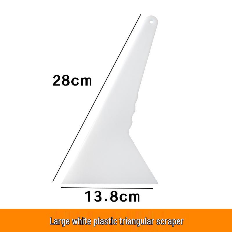 Car Film Application Tool Set - White Triangle Hard Plastic Scraper, Wear & High-Temperature Resistant, Water-Draining
