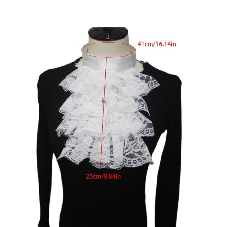 Jabot Collar Lace Wrist Cuffs Shirt Blouses Dress Removable Sleeves Ruffled Wrist Cuffs for Women Girl Photography
