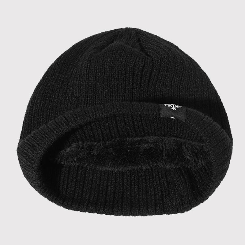 Unisex Wintermützen Einfarbige Strickmützen für Männer und Frauen Beanie-Mütze Outdoor mit Fellfutter Warme Sportmützen