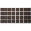32er-Set Filzgleiter, 25x25 mm, quadratisch, braun, selbstklebend, Top-Qualität (3,5 mm)