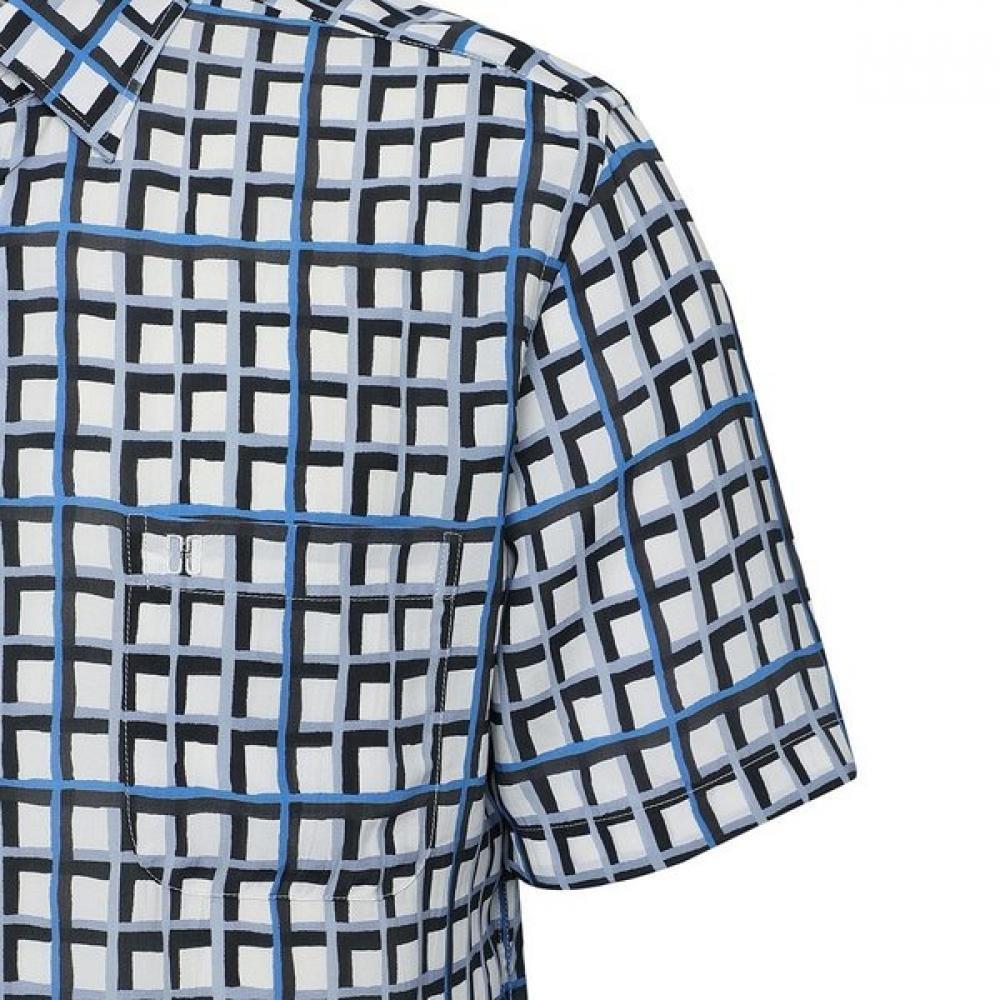 DakS Men S Fungy Linen Check Regular Fit Short Sleeve Shirt dmS1ShcS145b1