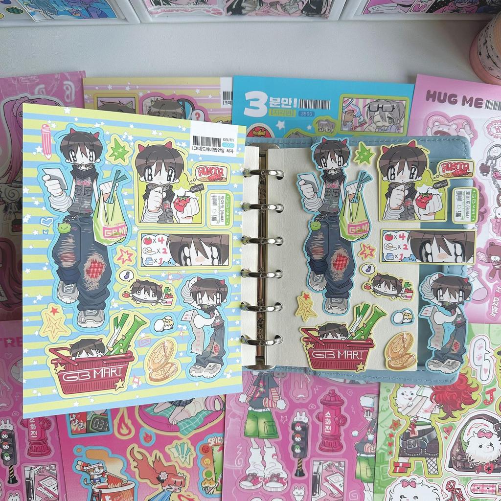 Korean Style Anime Stickers: Cute Cartoon Girl & Cool Boy Characters for Creative Journals