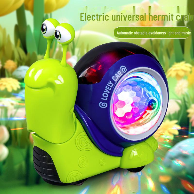Electric Sound & Light Snail: Rotating Crab Toy for Children's Early Education