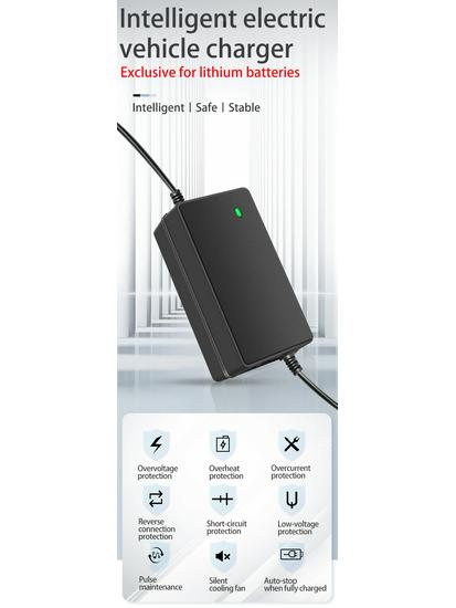 48V/54.6V 2A/3A Electric Scooter Lithium Battery Charger with Aviation Cannon and DC Head - European Standard