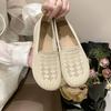 35-41 Women Flat Shoes Spring Autumn Loafers Knit Mesh Casual Zapatos Female Slip-on Soft Bottom Anti-slip Breathable Footwear