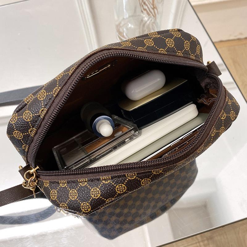 Printed Versatile Shoulder Crossbody Camera Bag Retro Elegant Women's Bag Casual Small Square Bag