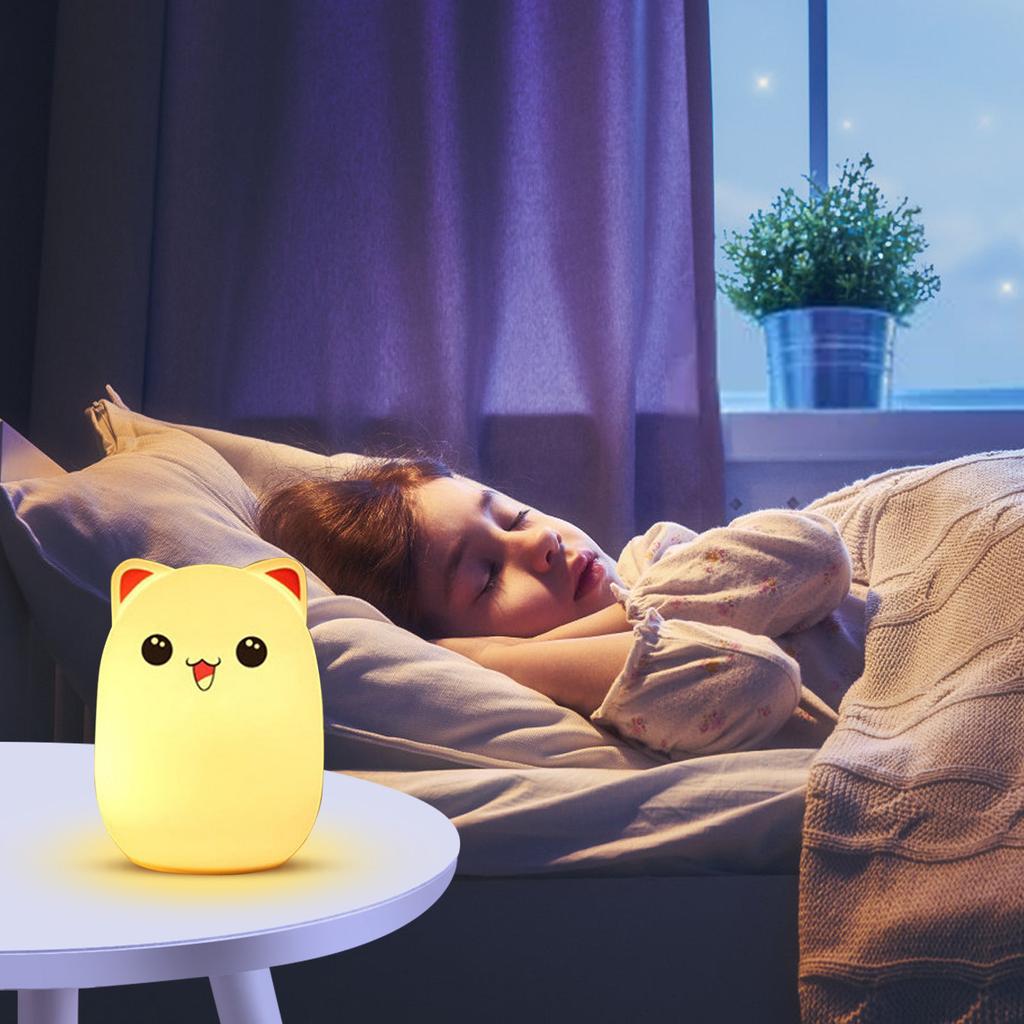 Night Light For Kids, Cute Silicone  Night Light With 3 Of Brightness, 7 Colors Rechargeable Lamp For Bedroom, Girls And Boys, Nursery, Baby Gifts,