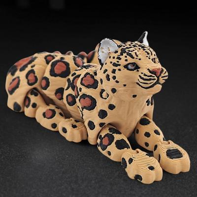 16/21cm 3D Printed Snow Leopard Model Simulation Multi-joint Movable Wild Animal Figurines Mini Home Decoration Crafts Cute Gift
