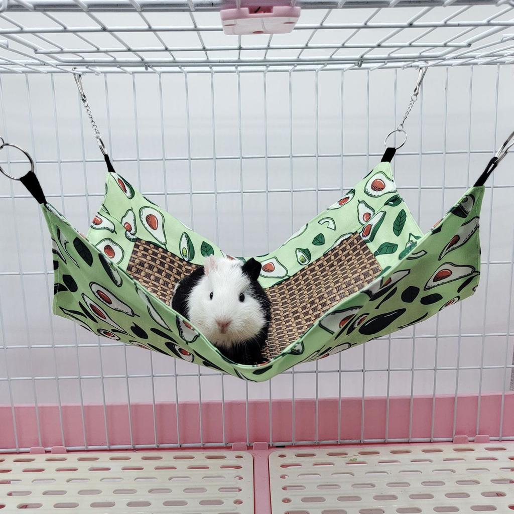 Small Animal Hammock Cooling Mat Summer Cooling Hamster Hammock for Hamster Cage Guinea Pig Rabbit Chinchilla Rodent