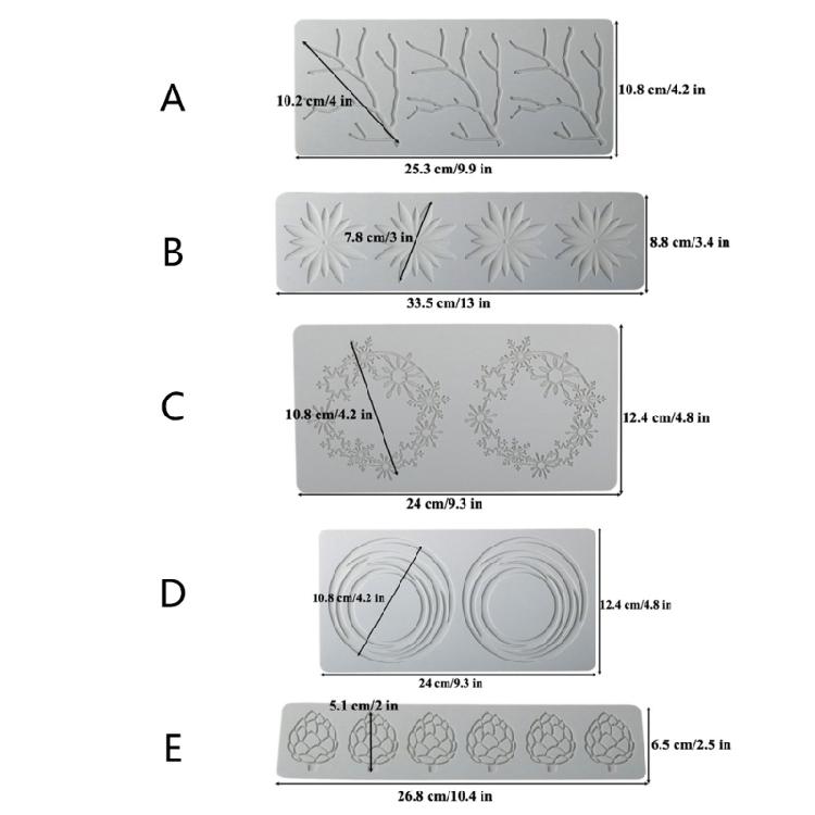 Professionelle Kuchenranddekoration Küchenbackwerkzeuge Silikon-Fondantformen