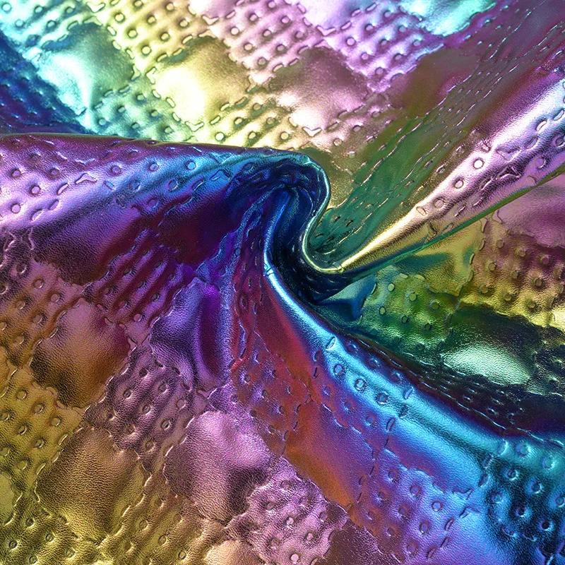 50cm/100cm Colorful PU Leather Waterproof Halloween Fabric Symphony Quilted Christmas Cotton Fabric for Cosplay Clothing Toys