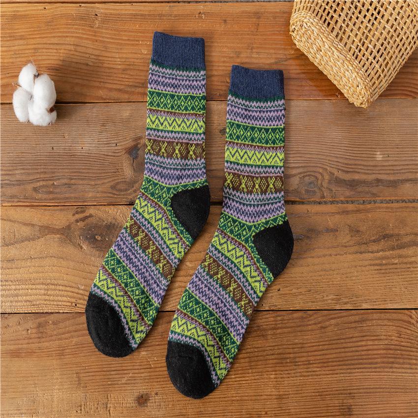 Retro králičí vlněné ponožky: Hřejivé etno ponožky pro ženy (Podzim zima)