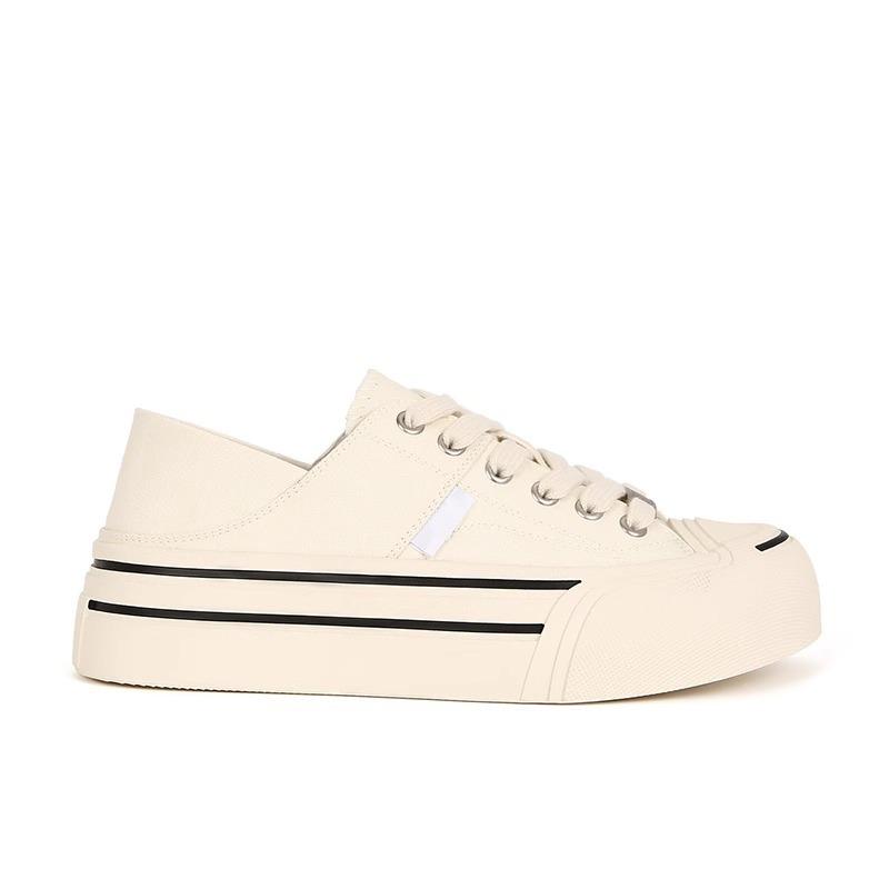 [sheii]~ Women's Shoes Spring and Summer Open Smile Platform Casual Canvas Board Shoes Women's White Shoes